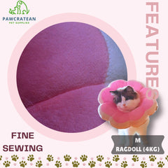 Pawcratean collier Elizabeth fleur rose, protection des plaies et récupération.