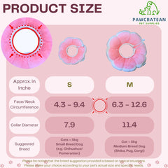 Pawcratean collier Elizabeth fleur rose, réglable pour ajustement optimal.