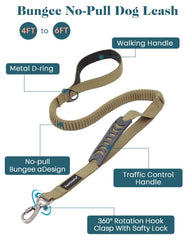 Laisse bungee PawistaPal absorbant les tirages pendant la marche.