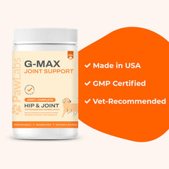 Étiquette indiquant fabrication aux États-Unis pour Pawlabs G-Max.