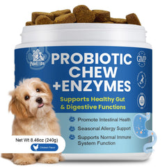 Pawlooza Probiotiques chiens – bouchées allergie: soutien peau et confort.