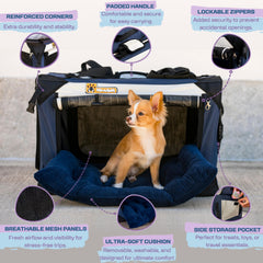 PAWMANIA 4-portes d acces avec fermetures verrouillables pour chargement facile.