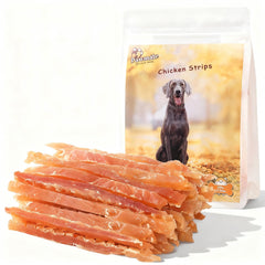 Pawmate jerky poulet – emballage clair, récompense pratique lors de l'entraînement.