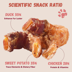 Pawmate Sweet Potato Donuts texture tendre, favorisant mâchage et plaisir.