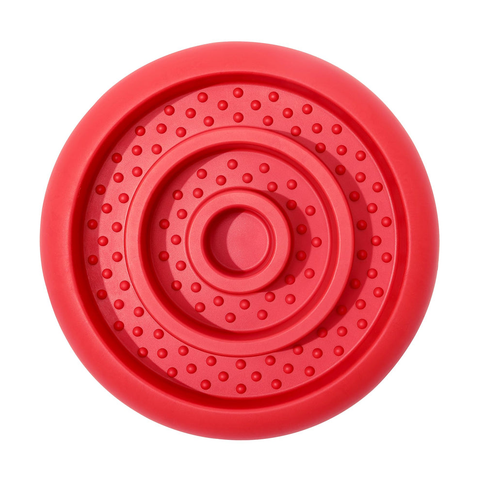 Pawnana Slow Feeder Lick Mat avec anneau intérieur rouge, ralentit l'alimentation et optimise la mastication.