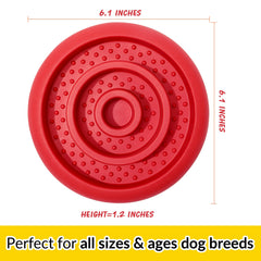 Pawnana Slow Feeder Lick Mat rouge en caoutchouc naturel, durable et sûr.