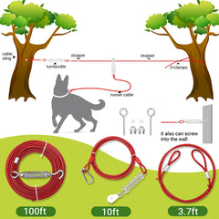 PAWNISAW sangle-câble 100 pieds, installation flexible entre arbres sans endommager l'arbre.