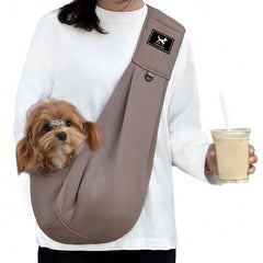 PAWPUBBY sling chien caramel — vue avant, confort ergonomique lors des balades