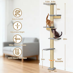 PAWSCRAT design tension plafond-sol – gain d’espace idéal dans les petits logements.