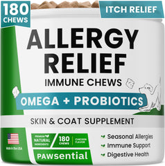 PAWSENTIAL Allergy Relief Chews – emballage prêt à l’emploi pour chiens sensibles