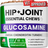 Pawsential glucosamine pour chien, gomme savoureuse soutenant les articulations.