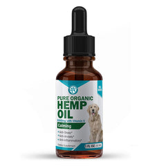 Pawsitive Wanderfound huile de chanvre en bouteille favorise le calme chez les chiens et les chats.