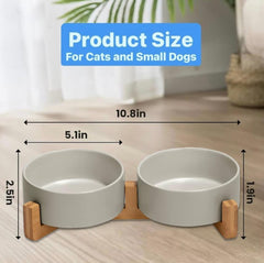 Support en bois antidérapant Pawsome qui empêche les bols de bouger.