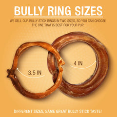 Anneaux Pawstruck bully-stick, 100% bœuf sans additifs pour chien.
