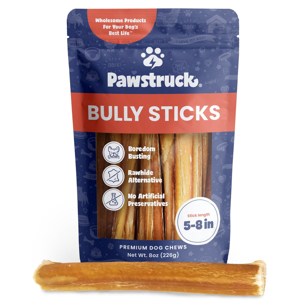 Pawstruck bâtonnets de boeuf emballage: friandise naturelle à longue durée.