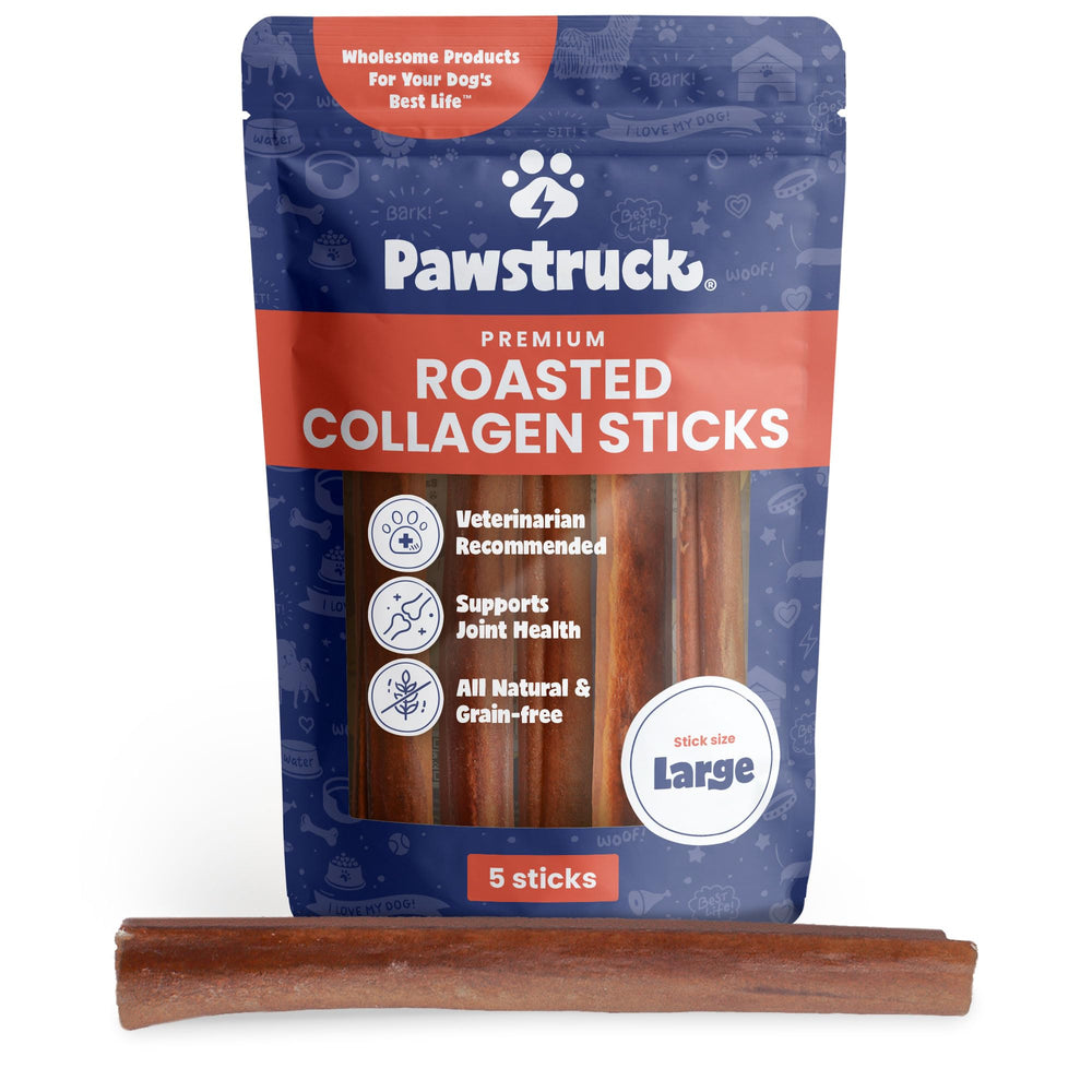 Pawstruck bâtons collagene 11-12 pouces pour chiens, mâchage durable.