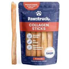 Pawstruck bâtons collagene chien 12 pouces: mastication durable et soutien articulation.
