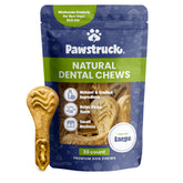 Friandises dentaires Pawstruck naturelles et emballage varié, pour un soin dentaire quotidien.