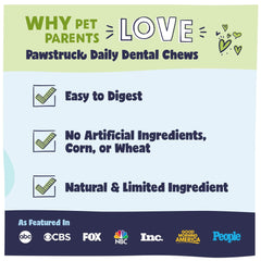 Ingrédients cumin et persil Pawstruck, arômes naturels pour stimuler la mastication.