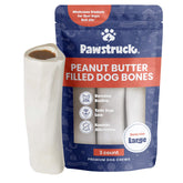 Pawstruck os blanc rempli cacahuète 5-6 pouces pour mâchage durable