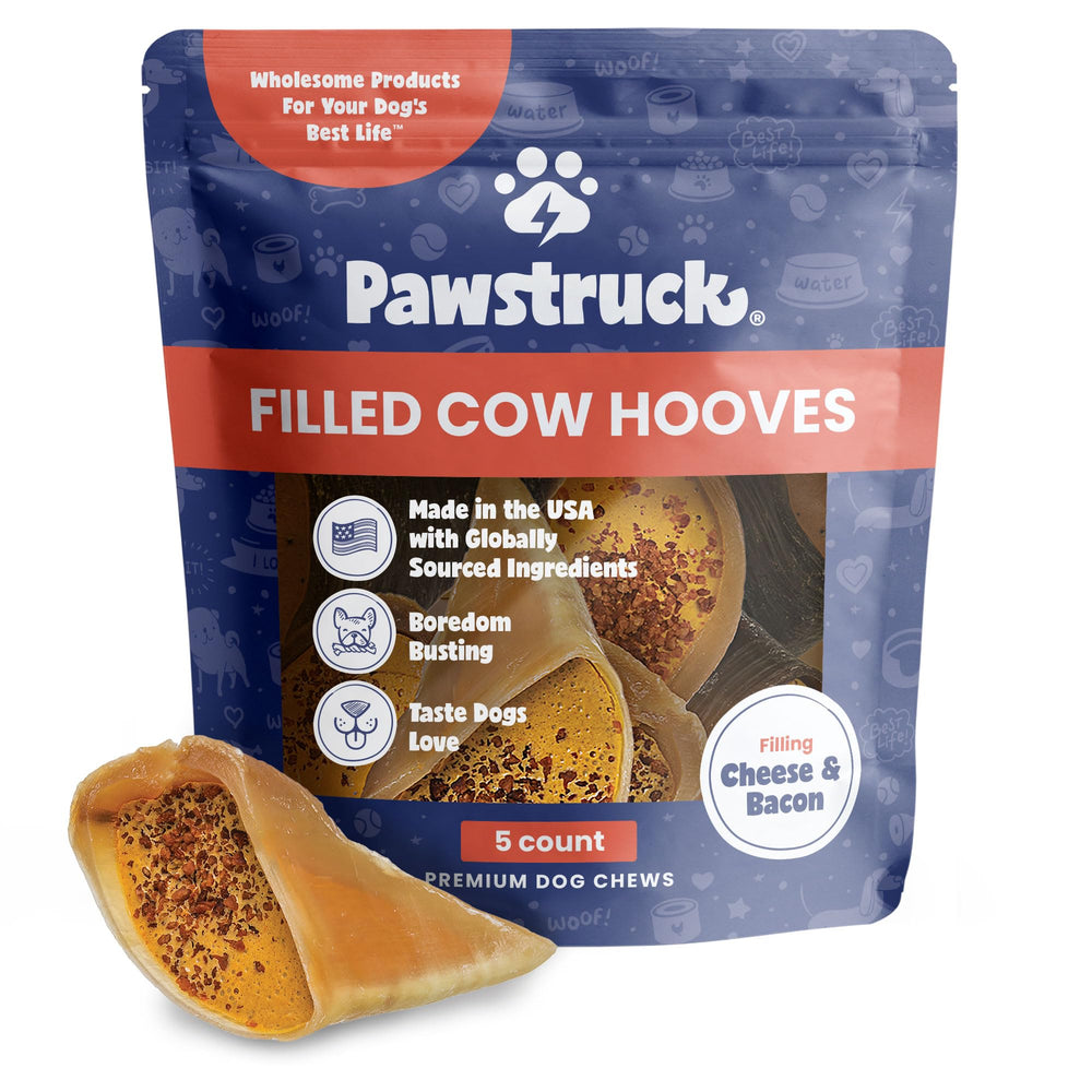 Pawstruck sabots de boeuf remplis fromage et bacon, saveur et longévité.
