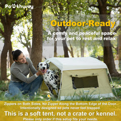 Pawthway Tente Chien en coton, fenêtres latérales pour visibilité et air frais.