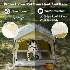 Pawthway Tente Chien en coton, matelas camping inclus pour confort au sol.