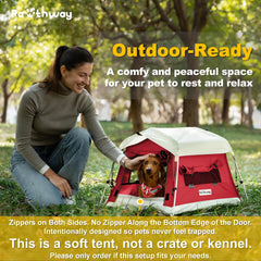 Pawthway Tente chien et matelas camping amovible offre confort au sol.