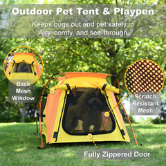 Pawthway Tente-chien-porte-maille-zippee: accès sécurisé et ventilation