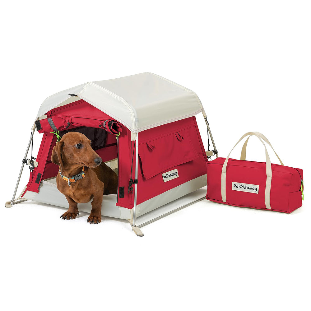 Pawthway Tente chien, tissu coton, espace frais et confortable pour l'extérieur.