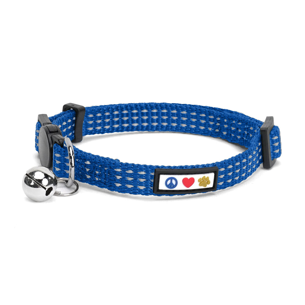 Pawtitas collier chat reflectif bleu avec boucle sécurité et visibilite nocturne