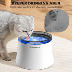 Pawtners alerte niveau eau : voyant rouge indiquant le besoin de recharger.