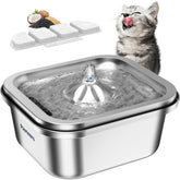 Pawtners fontaine eau inox 4L: eau propre et durable pour chats et chiens.