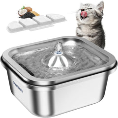 Pawtners fontaine eau inox 4L: eau propre et durable pour chats et chiens.
