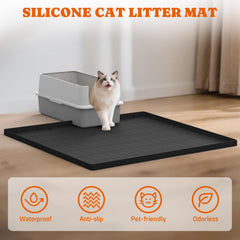 Tapis litière Pawtners imperméable avec bords élevés protégeant le sol.