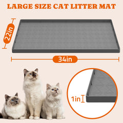Pawtners tapis nettoyage rapide gris, rinçage facile et séchage rapide
