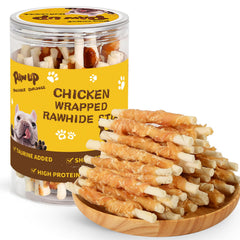 PAWUP bâtonnet poulet enrobe – longue mastication pour chien.