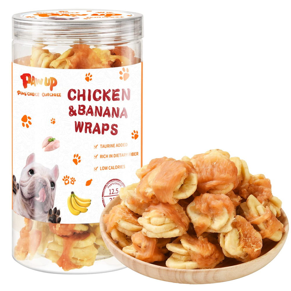 PAWUP friandises chien poulet-banane enroulé, récompense saine