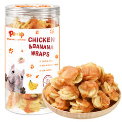 PAWUP friandises chien poulet-banane enroulé, récompense saine