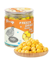 PAWUP jaune d'œuf de cailles lyophilisé pellets, protéine haute qualité pour chiens et chats.