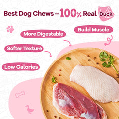 PAWUP os-canard-dentition-coeur-dou: croquant extérieur, cœur tendre pour chiots.