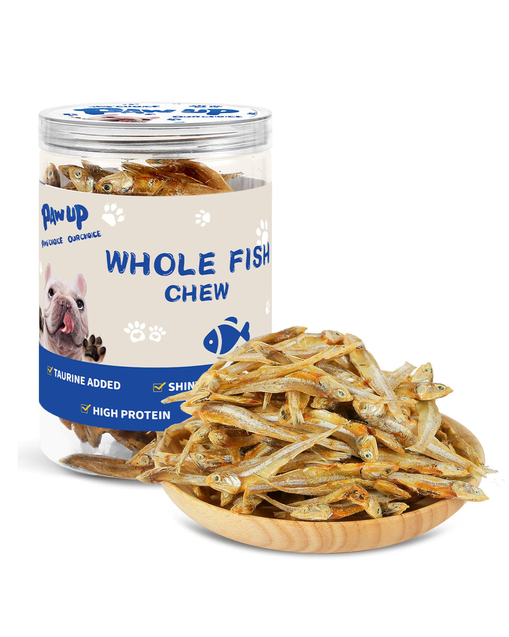 PAWUP poisson entier séché pour chien, riche en Omega-3 et récompense naturelle