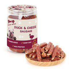 PAWUP Saucisse canard fromage pour chien, délicieuse et facile à partager lors des entraînements.