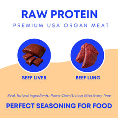 PAWW CHEW Poudre foie-bœuf-seche : assaisonnement naturel sans additifs.