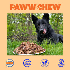 Paww Chew Poumon Boeuf fabriqué aux États‑Unis, origine traçable et qualité.