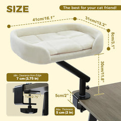 PAWZ Road lit de bureau chat avec clip-table pour fixation stable sur bureau