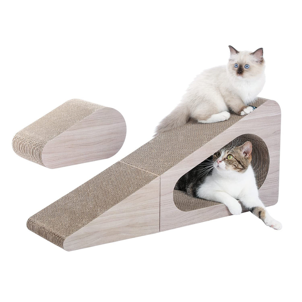 PAWZ Road grattoir triangle en carton, surface spacieuse pour plusieurs chats.
