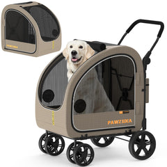 PAWZIDEA Poussette chien terrain grande pour balades et voyages
