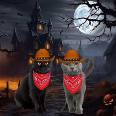 PAYHTOW bandana cowboy en polyester doux, ajustable pour chiens et chats, confort durable.