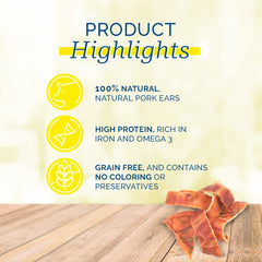 PCI Pigearz 20ct Naturel – oreilles de porc naturelles pour mastication.